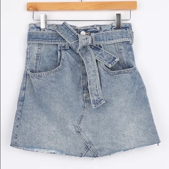 Free People Mid Indigo Jean Skirt - Picture 2 of 7